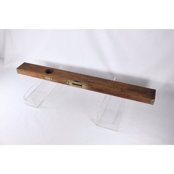 Antique 30" 1890 Stanley Rule & Level Co Wood + brass spirit level no 3, vintage - Picture 3 of 8